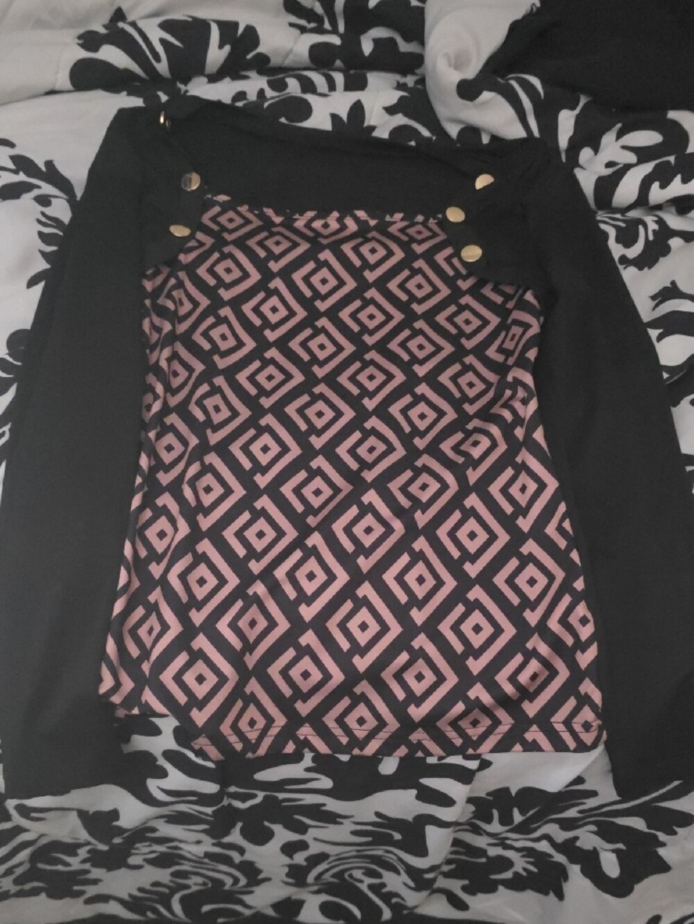 Black & Pink Geometric Shirt